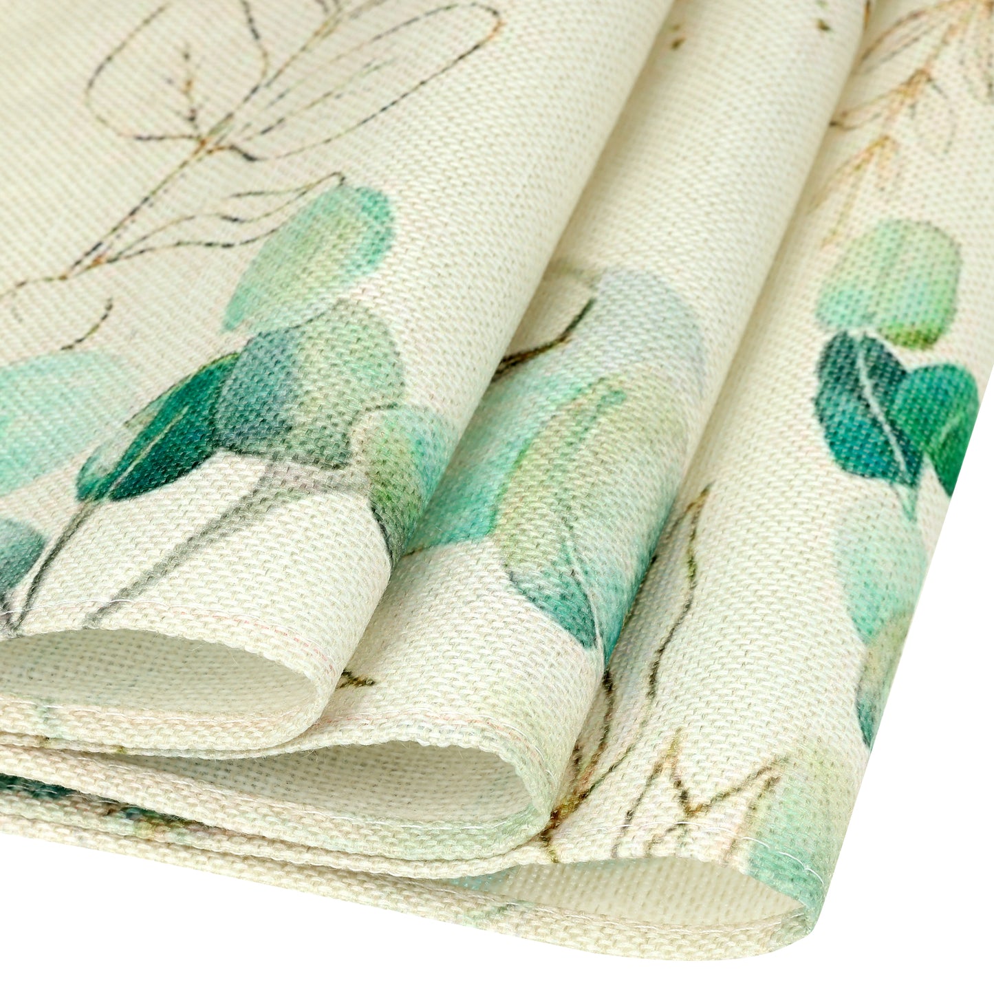 Camino de mesa de 13 x 71 pulgadas, diseño de hojas verdes de arpillera para decoración de mesa de comedor de cocina interior
