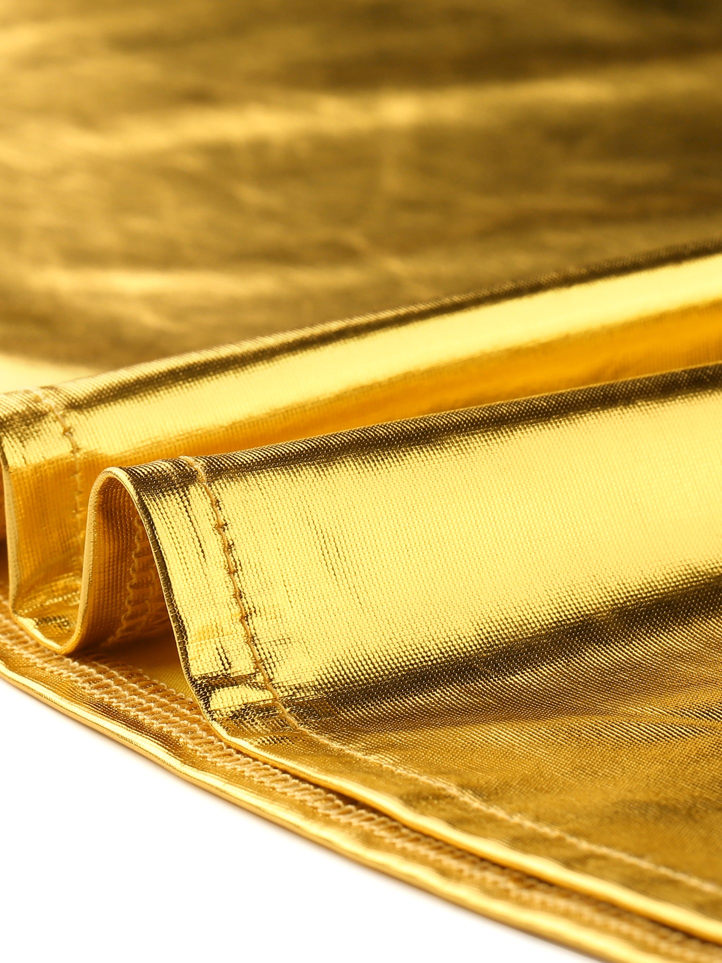 Minifalda metalizada de fiesta para mujer, cintura alta, corte A, con brillo holográfico