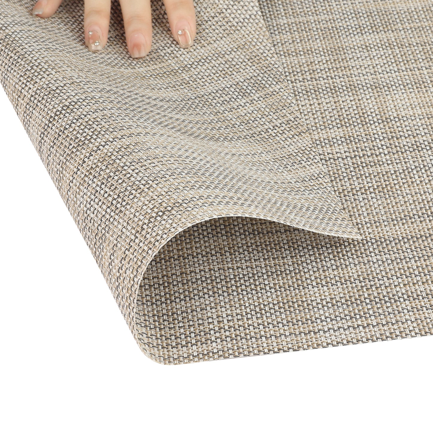 WovenTable Placemats Set of 6 Placemats Heat Resistant Water Proof Wipe Clean 18*12in
