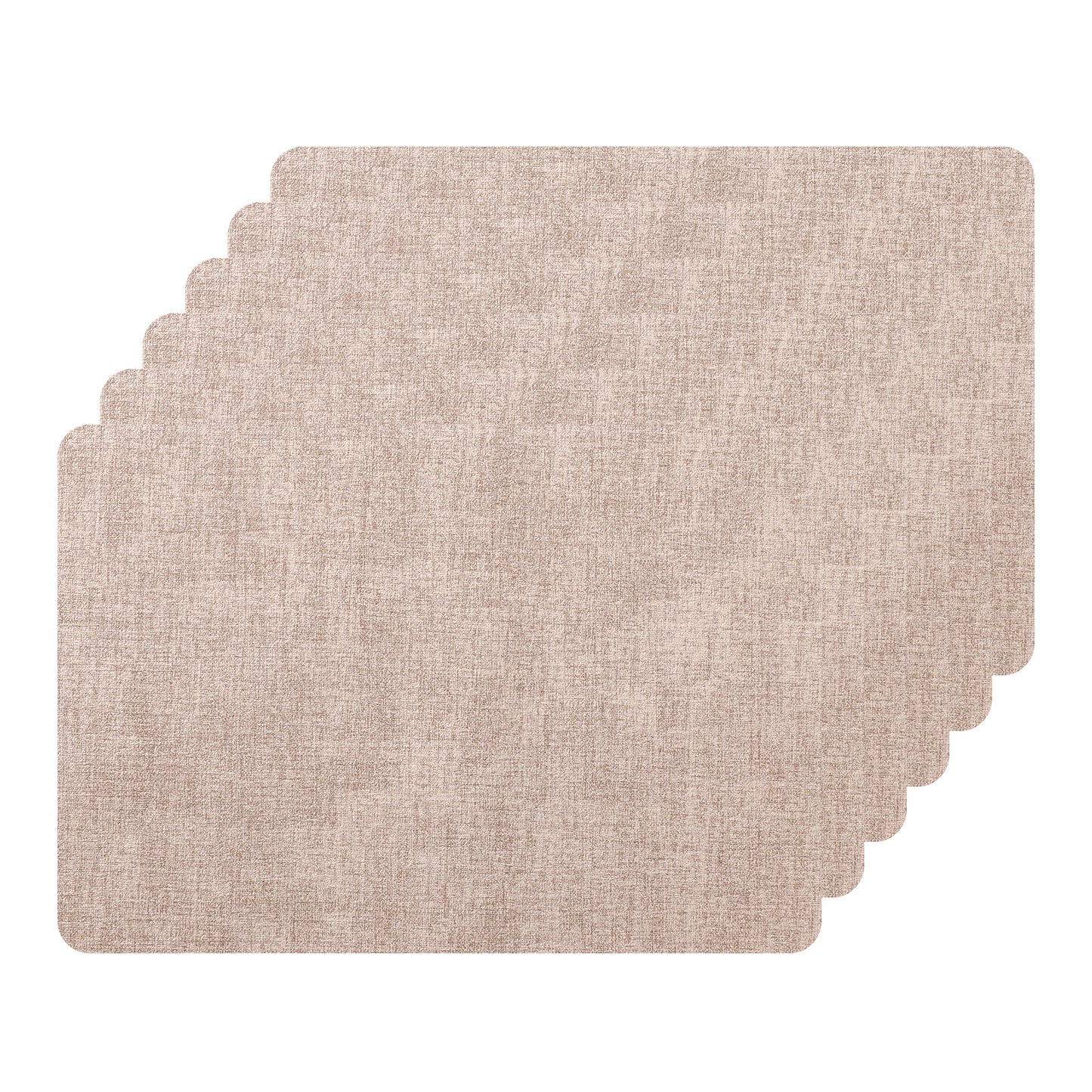 Placemats Set of 6 Faux Leather for Kitchen Dining Table Decor, Easy to Clean 17*12in
