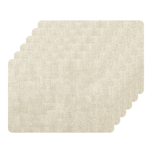 Placemats Set of 6 Faux Leather for Kitchen Dining Table Decor, Easy to Clean 17*12in