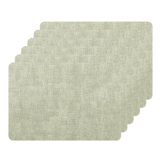 Placemats Set of 6 Faux Leather for Kitchen Dining Table Decor, Easy to Clean 17*12in