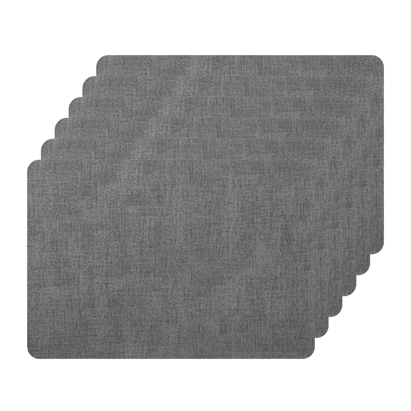 Placemats Set of 6 Faux Leather for Kitchen Dining Table Decor, Easy to Clean 17*12in