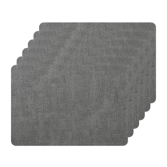 Placemats Set of 6 Faux Leather for Kitchen Dining Table Decor, Easy to Clean 17*12in