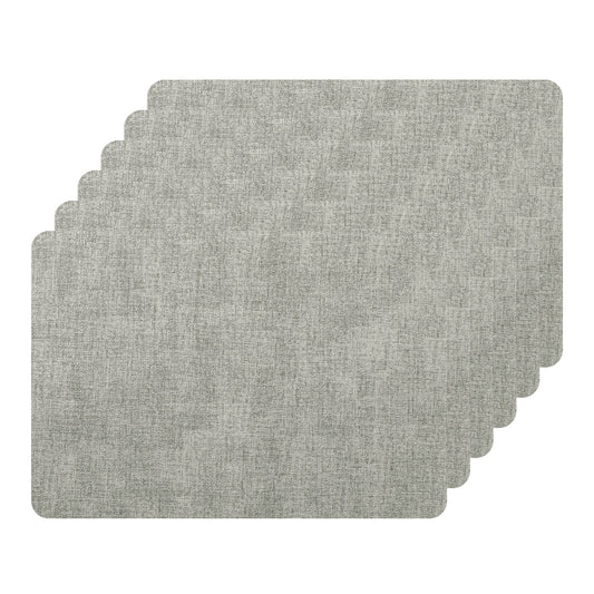 Placemats Set of 6 Faux Leather for Kitchen Dining Table Decor, Easy to Clean 17*12in