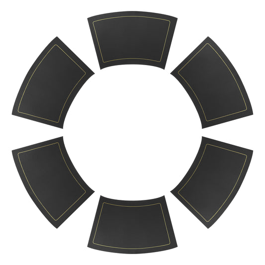 Round Table Placemats, Set of 6 Wedge Faux Leather Heat Resistant 20*12in
