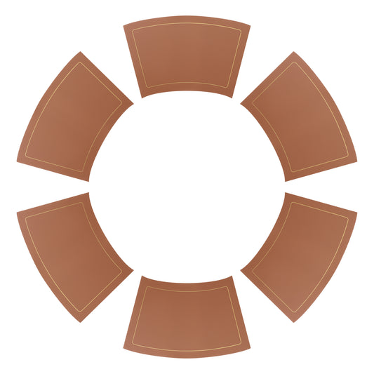 Round Table Placemats, Set of 6 Wedge Faux Leather Heat Resistant 20*12in