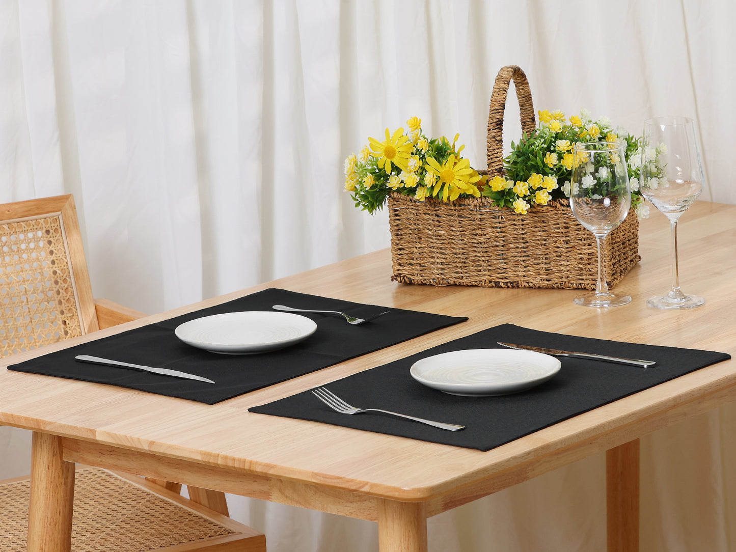 Placemats Set of 6, Heat Resistant Place Mats, Imitation Linen Place Mat 19*13in