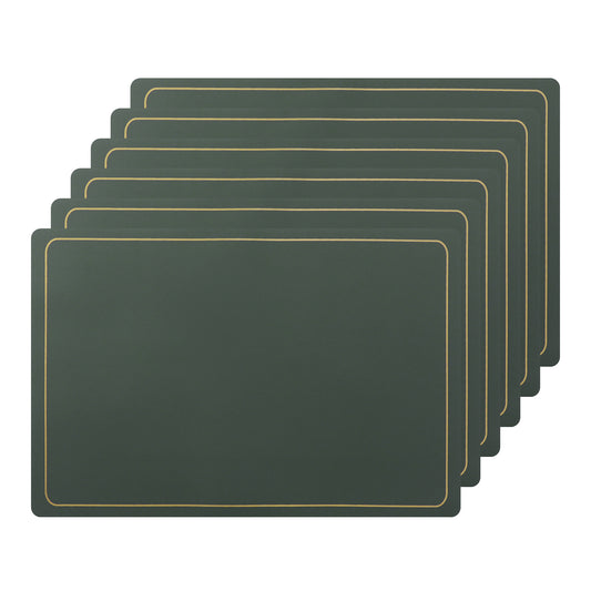 Set of 6 Faux Leather Placemats for Kitchen Dining Table Decor, Washable Wipeable 18*12in