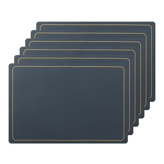 Set of 6 Faux Leather Placemats for Kitchen Dining Table Decor, Washable Wipeable 18*12in