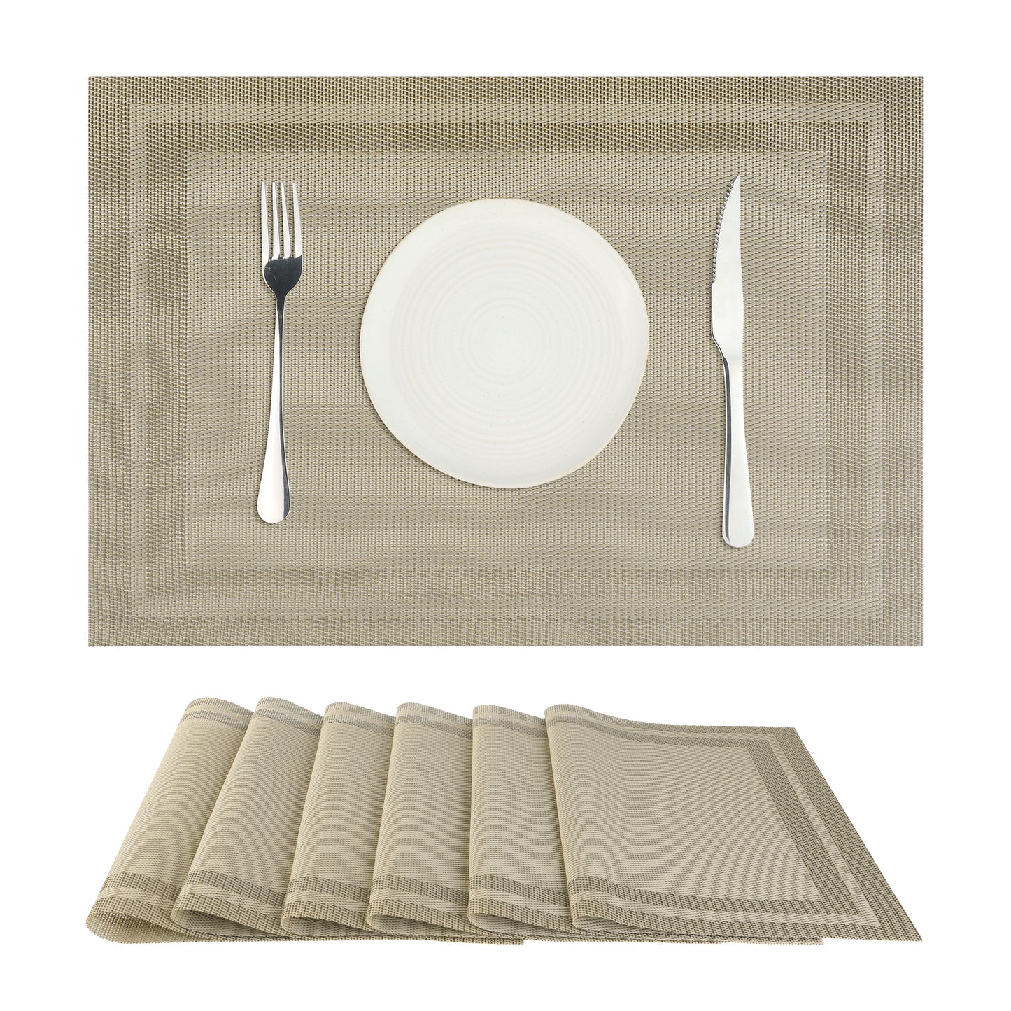 Set of 6 Heat-resistant Washable Modern PVC Placemats for Kitchen Dining Room 18*12in