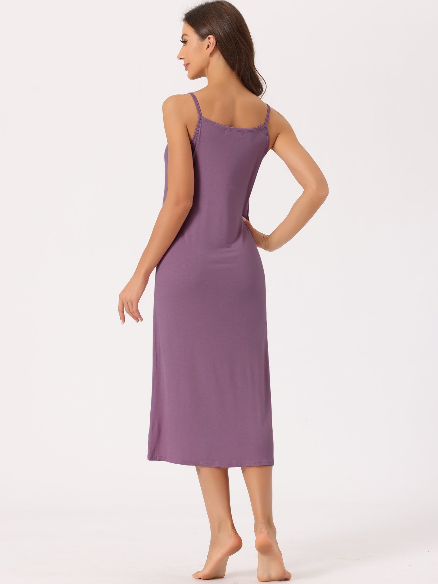Women's Full Slip Dress Spaghetti Strap Cami Tank Long Underdress Nightgown (Plus Size Available)