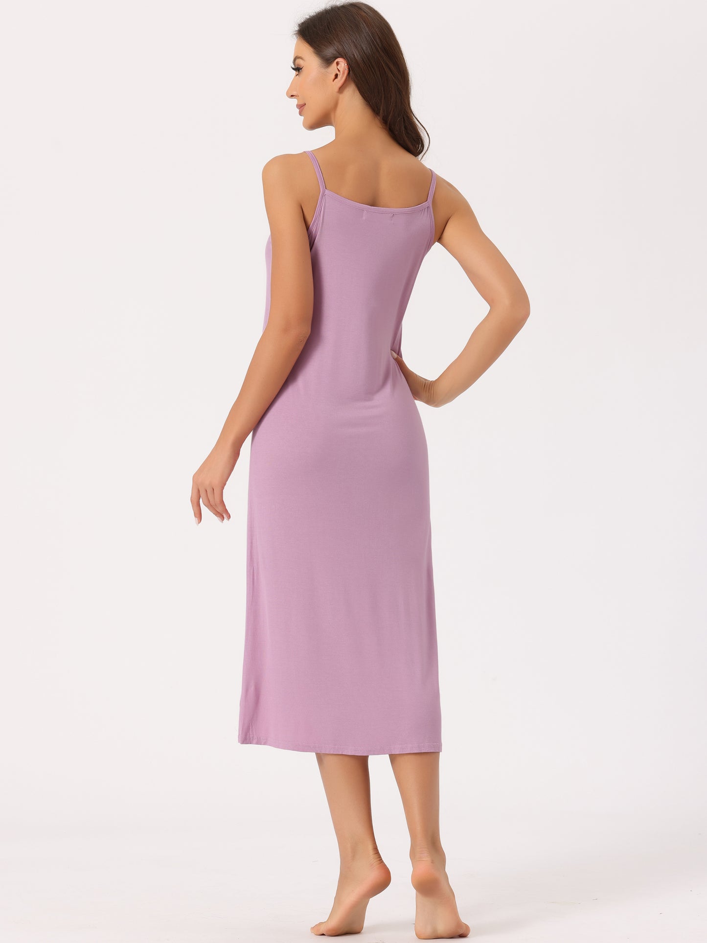 Women's Full Slip Dress Spaghetti Strap Cami Tank Long Underdress Nightgown (Plus Size Available)