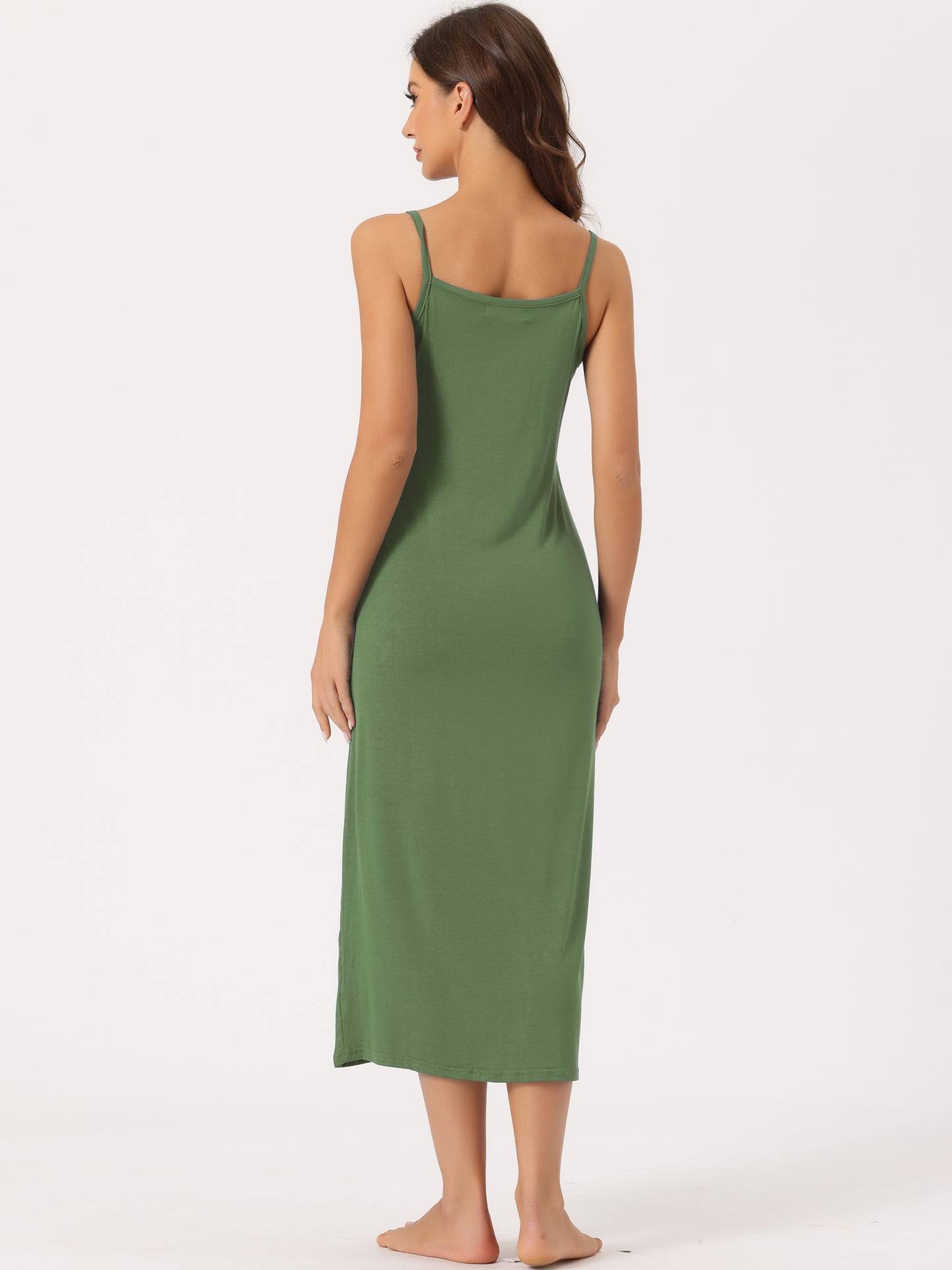 Women's Full Slip Dress Spaghetti Strap Cami Tank Long Underdress Nightgown (Plus Size Available)