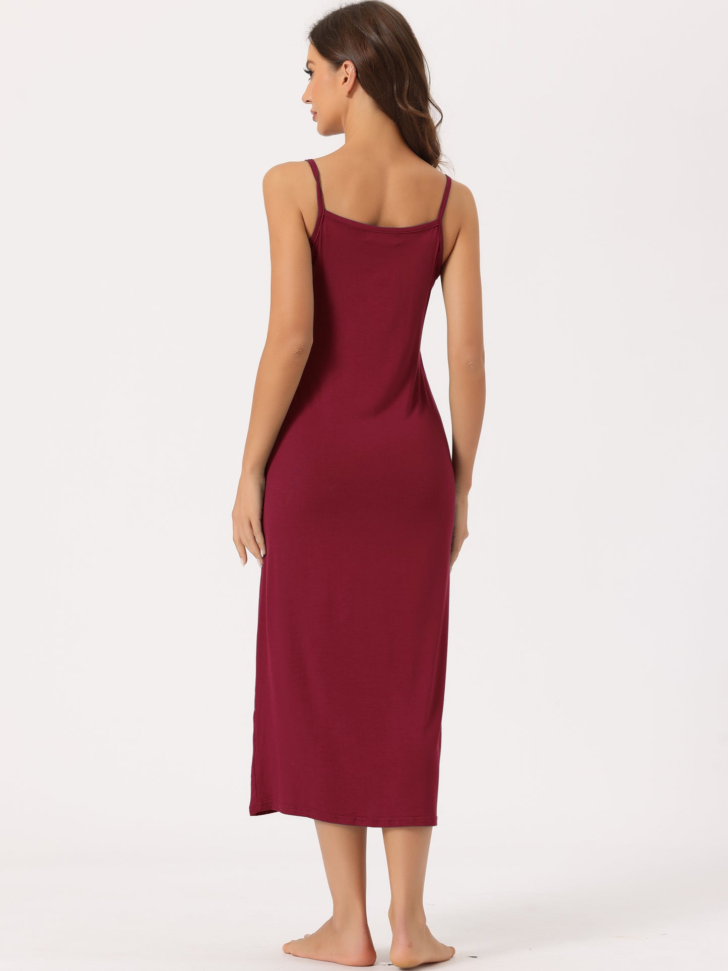 Women's Full Slip Dress Spaghetti Strap Cami Tank Long Underdress Nightgown (Plus Size Available)