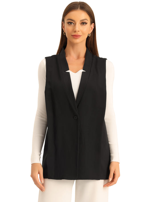 Women's Business Casual Sleeveless Notched Neck Blazer Vest