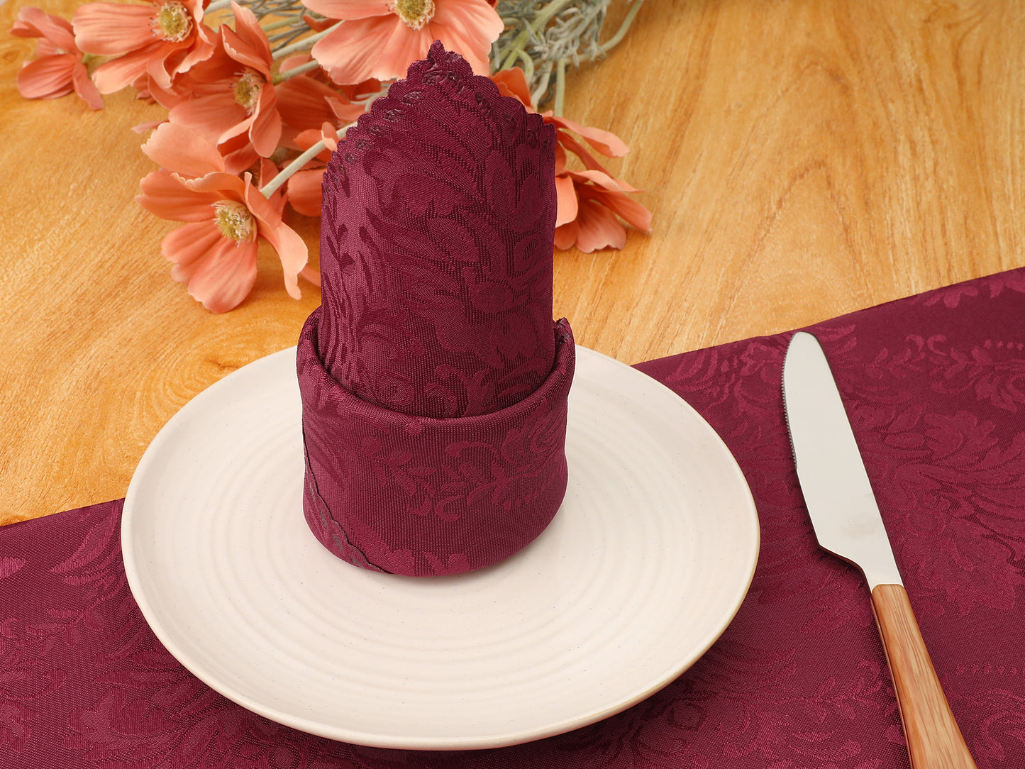 6 Pack Elegance Napkins, Printed Floral Napkins for Party, Kitchen and Holiday 19*19in