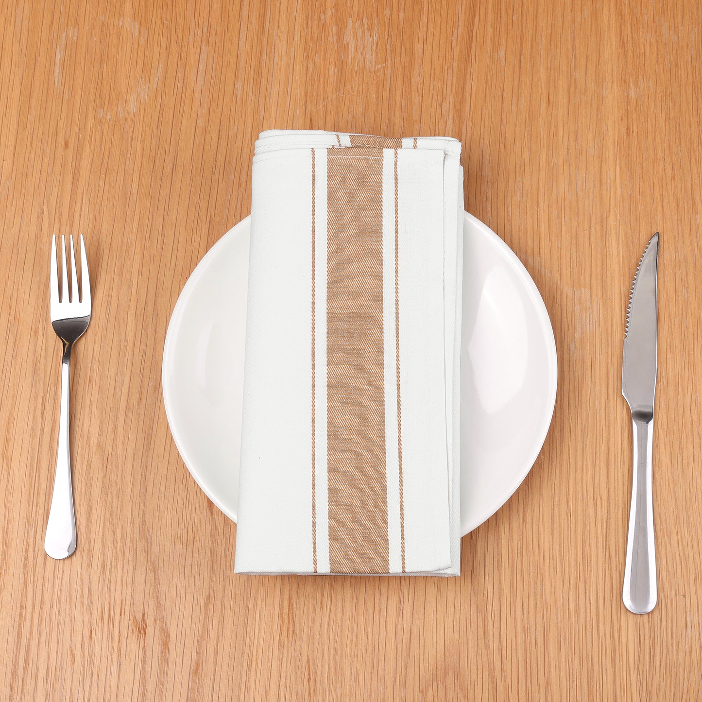 6 Pack Cloth Napkins, Striped Polyester Dinner Napkins, Machine Washable Napkins 20*20in