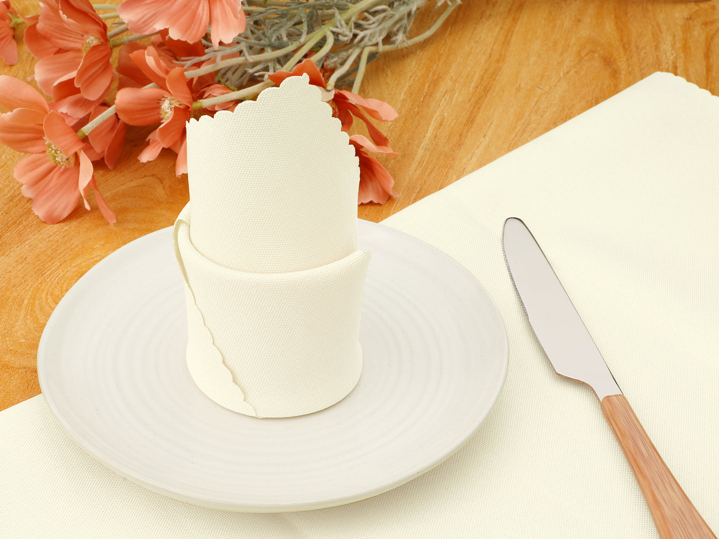 6 Pack Solid Washable Fabric Napkins, Polyester Cloth Napkins, Perfect for Weddings 19*19in