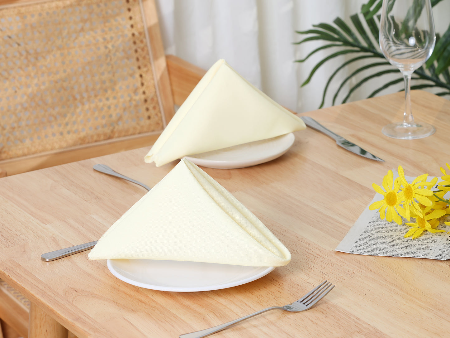 6 Pack Solid Washable Fabric Napkins, Polyester Cloth Napkins, Perfect for Weddings 19*19in