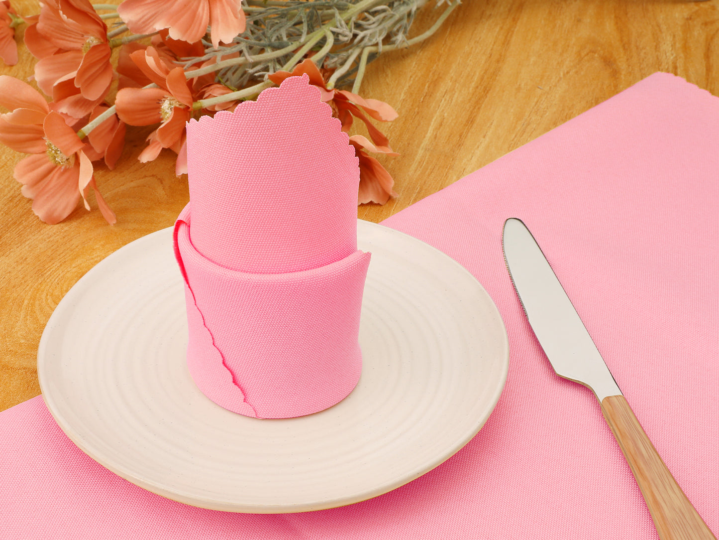 6 Pack Solid Washable Fabric Napkins, Polyester Cloth Napkins, Perfect for Weddings 19*19in