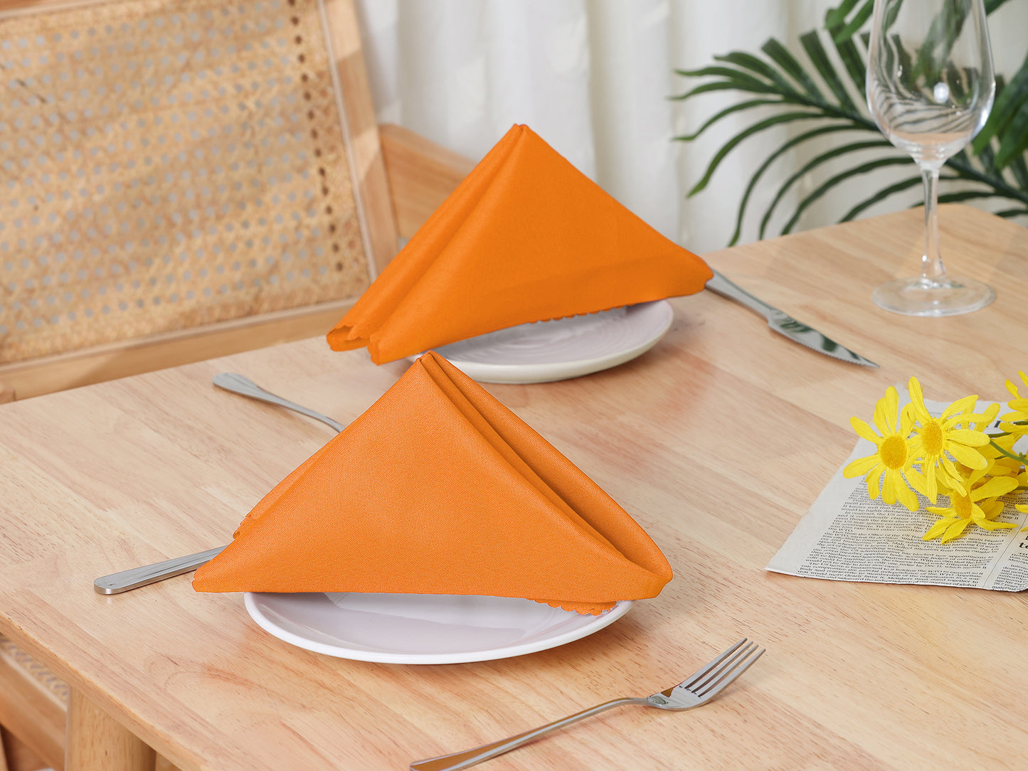 6 Pack Solid Washable Fabric Napkins, Polyester Cloth Napkins, Perfect for Weddings 19*19in