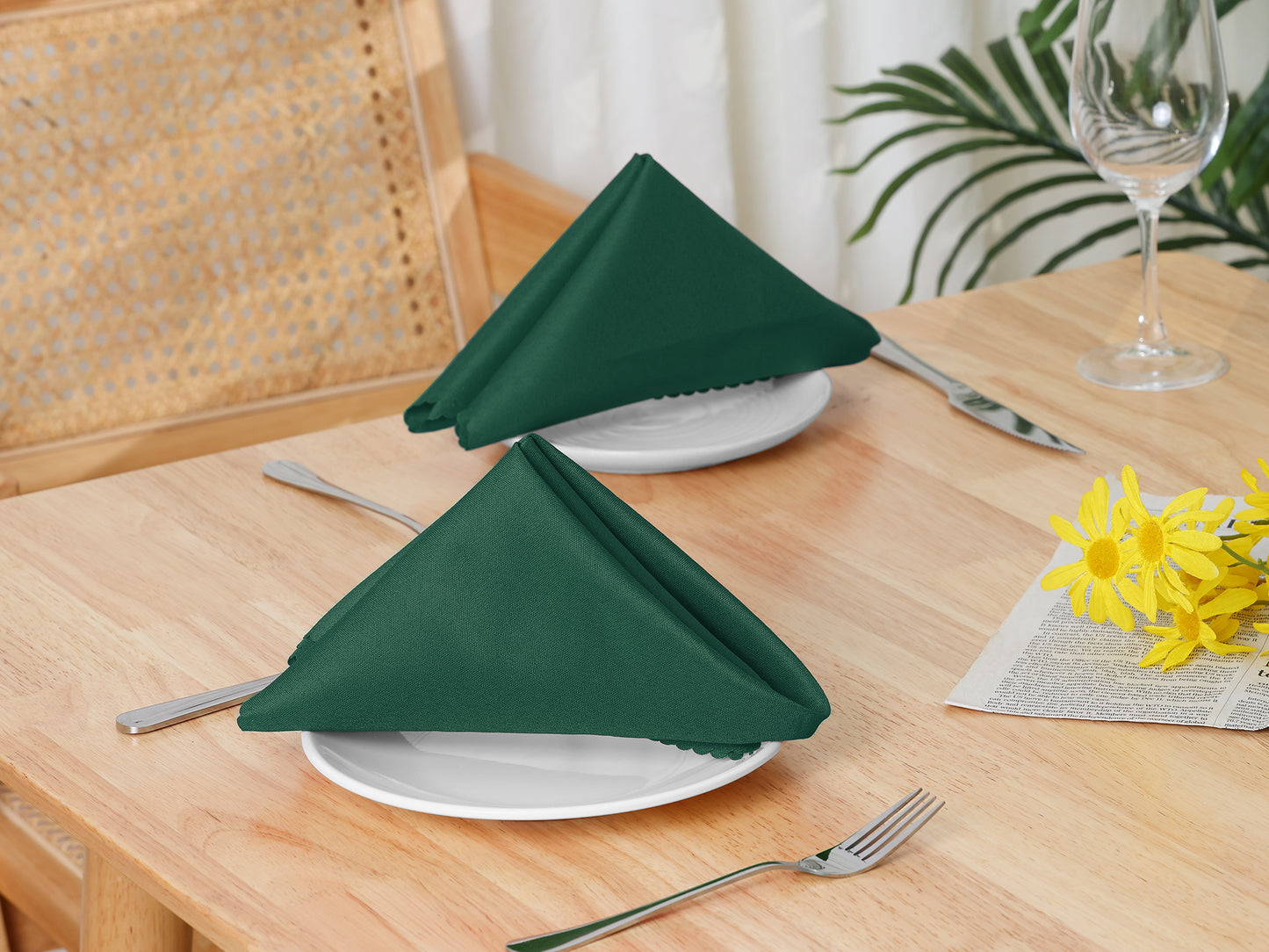 6 Pack Solid Washable Fabric Napkins, Polyester Cloth Napkins, Perfect for Weddings 19*19in
