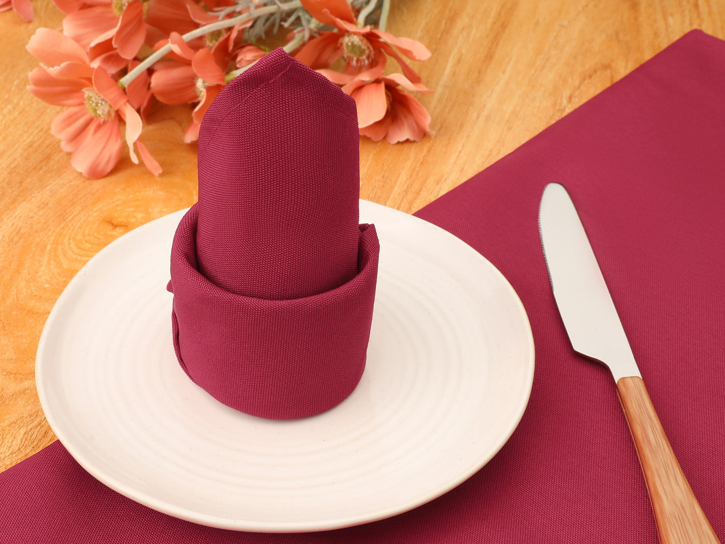 6 Pack Polyester Napkins, Good Choice of Napkins for Wedding Restaurant Cocktail Party 18*18in