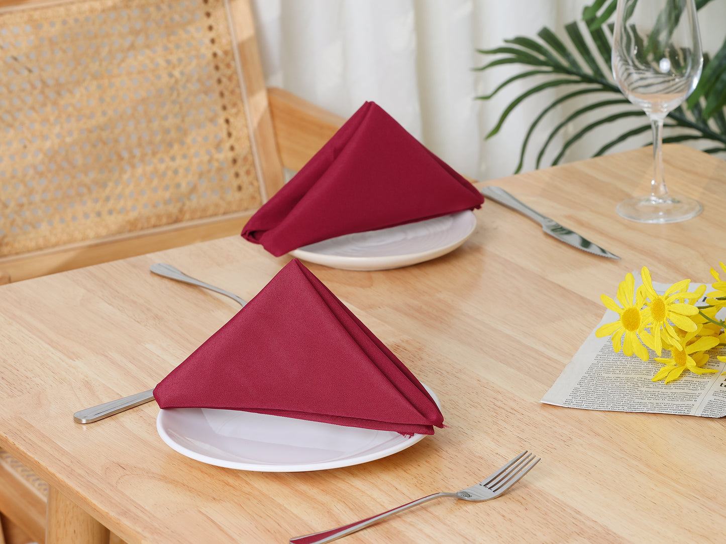 6 Pack Polyester Napkins, Good Choice of Napkins for Wedding Restaurant Cocktail Party 18*18in