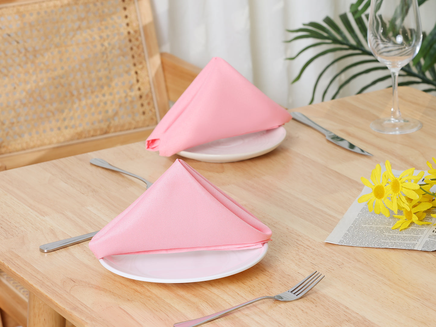 6 Pack Polyester Napkins, Good Choice of Napkins for Wedding Restaurant Cocktail Party 18*18in