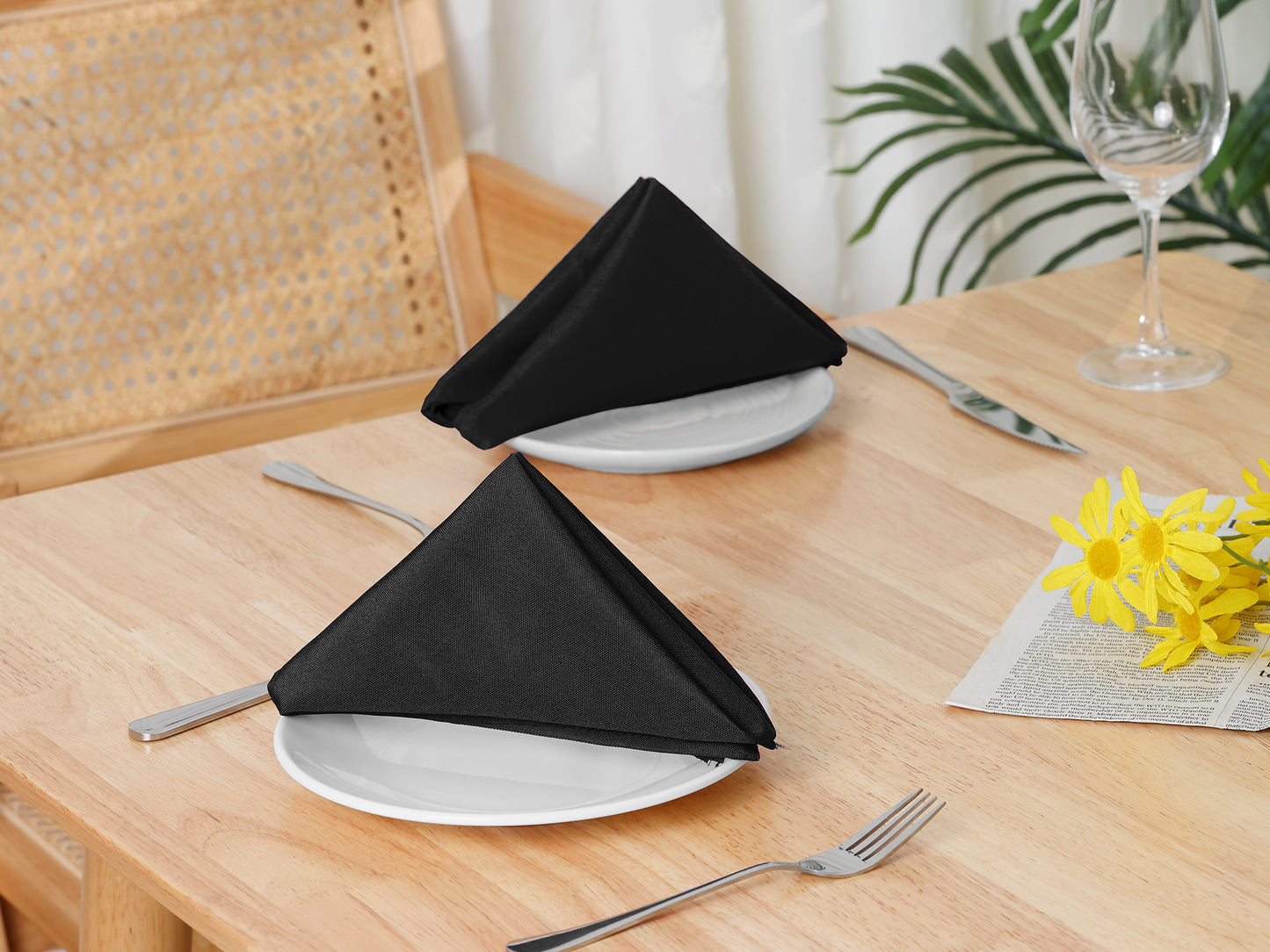 6 Pack Polyester Napkins, Good Choice of Napkins for Wedding Restaurant Cocktail Party 18*18in