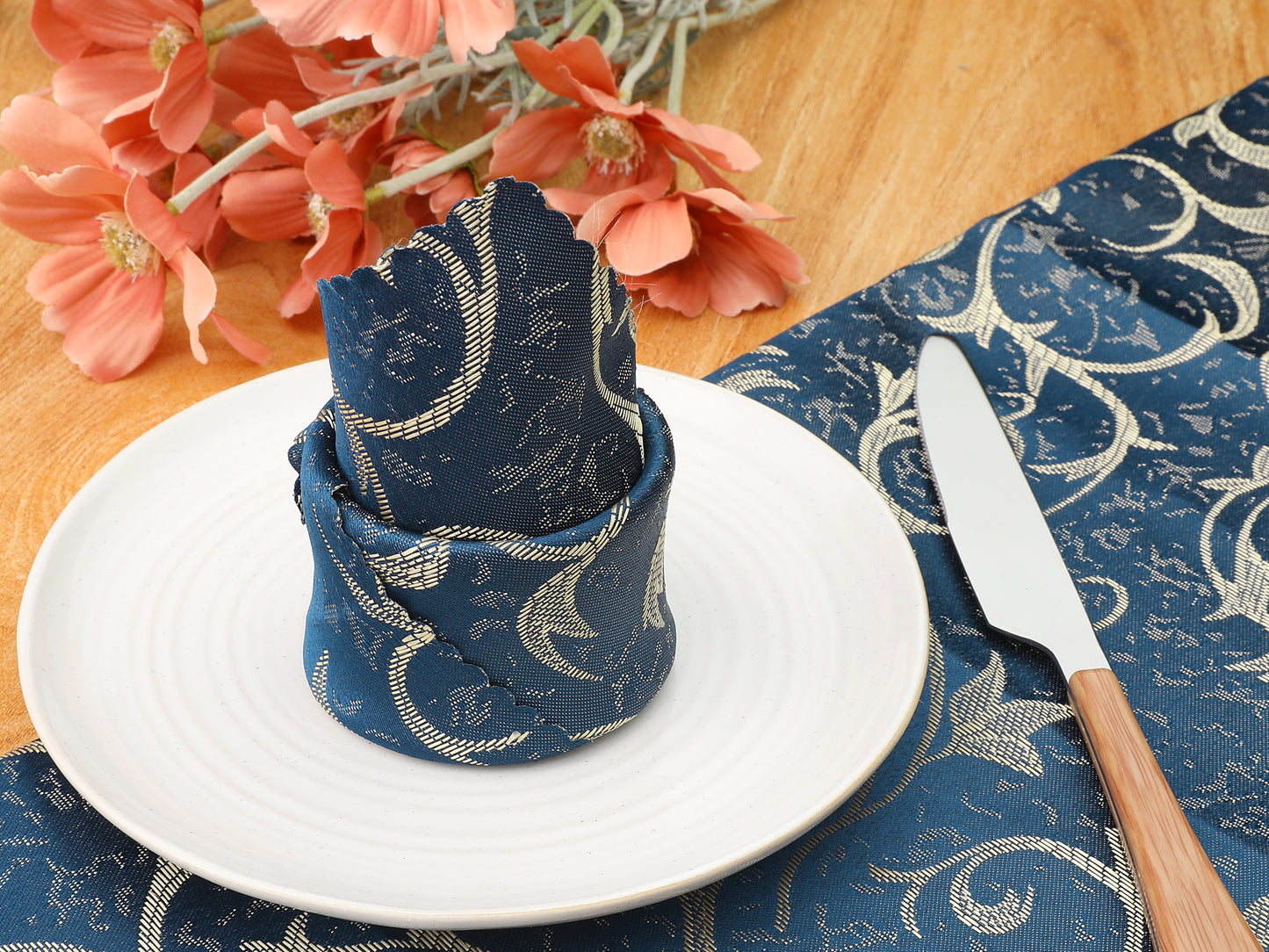 6 Pack Elegance Napkins, Floral Dinner Napkins for Party, Kitchen and Holiday 19*19in