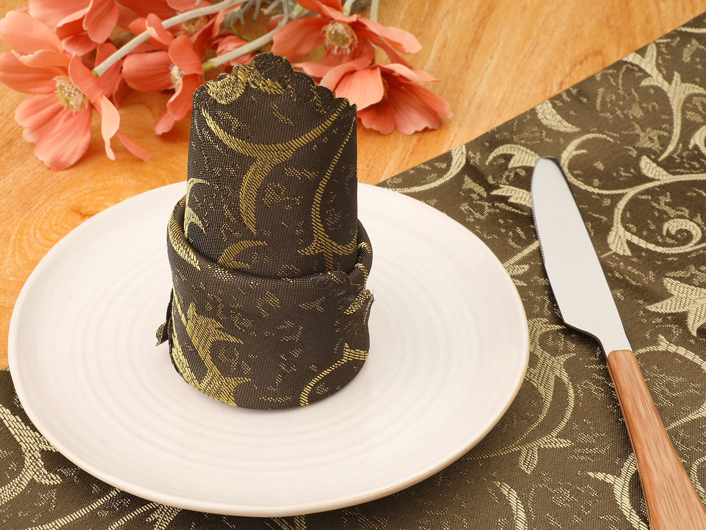 6 Pack Elegance Napkins, Floral Dinner Napkins for Party, Kitchen and Holiday 19*19in