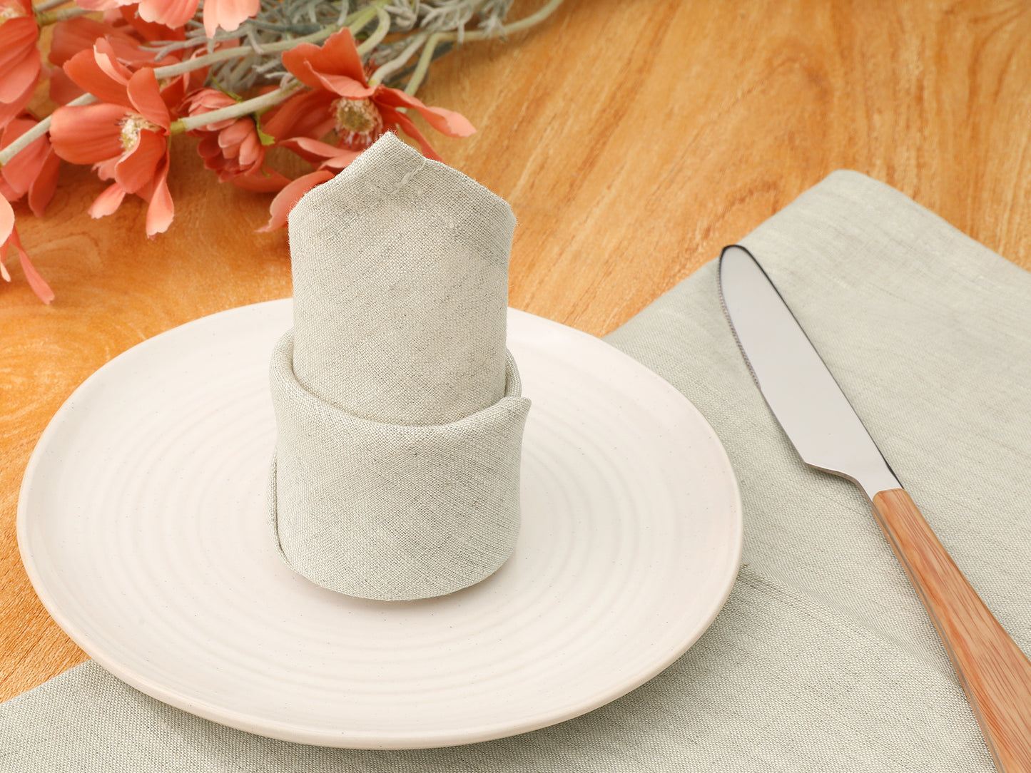 6 Pack Soft Cotton Gauze Cloth Napkins, Bulk Linen Dinner Napkins 14*14in