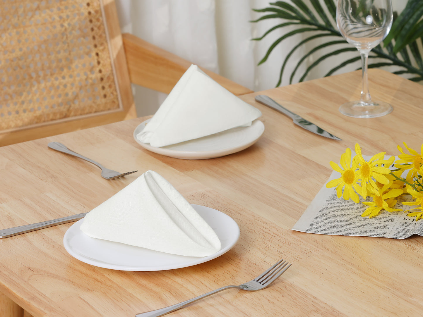 6 Pack Soft Cotton Gauze Cloth Napkins, Bulk Linen Dinner Napkins 14*14in
