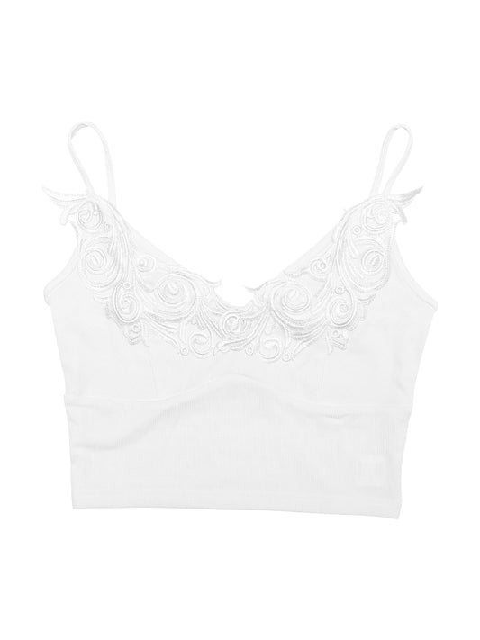 Women's Summer Party Spaghetti Strap Knit Cropped Tank Sleeveless Cami Top