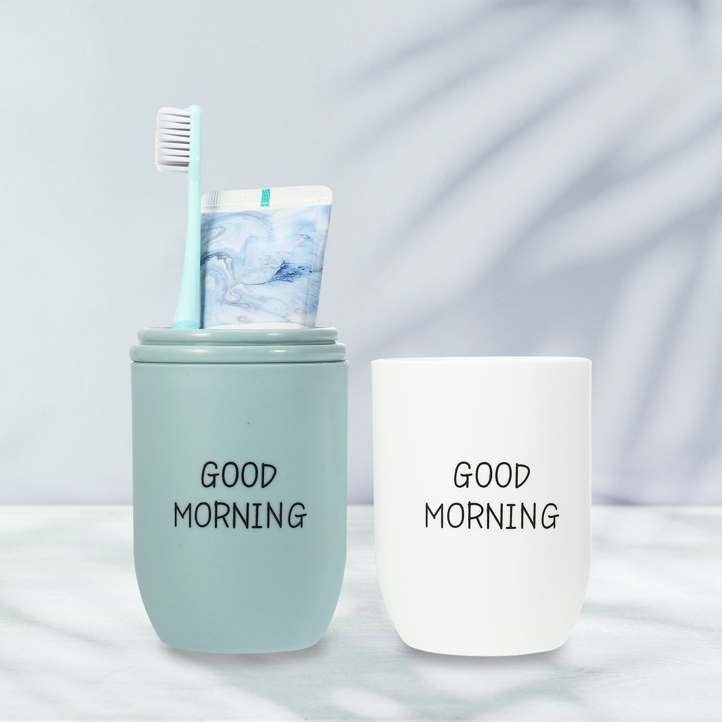Plastic Lightweight Traveling Toothbrush Holders Case, 7.87"x2.87" White, Green