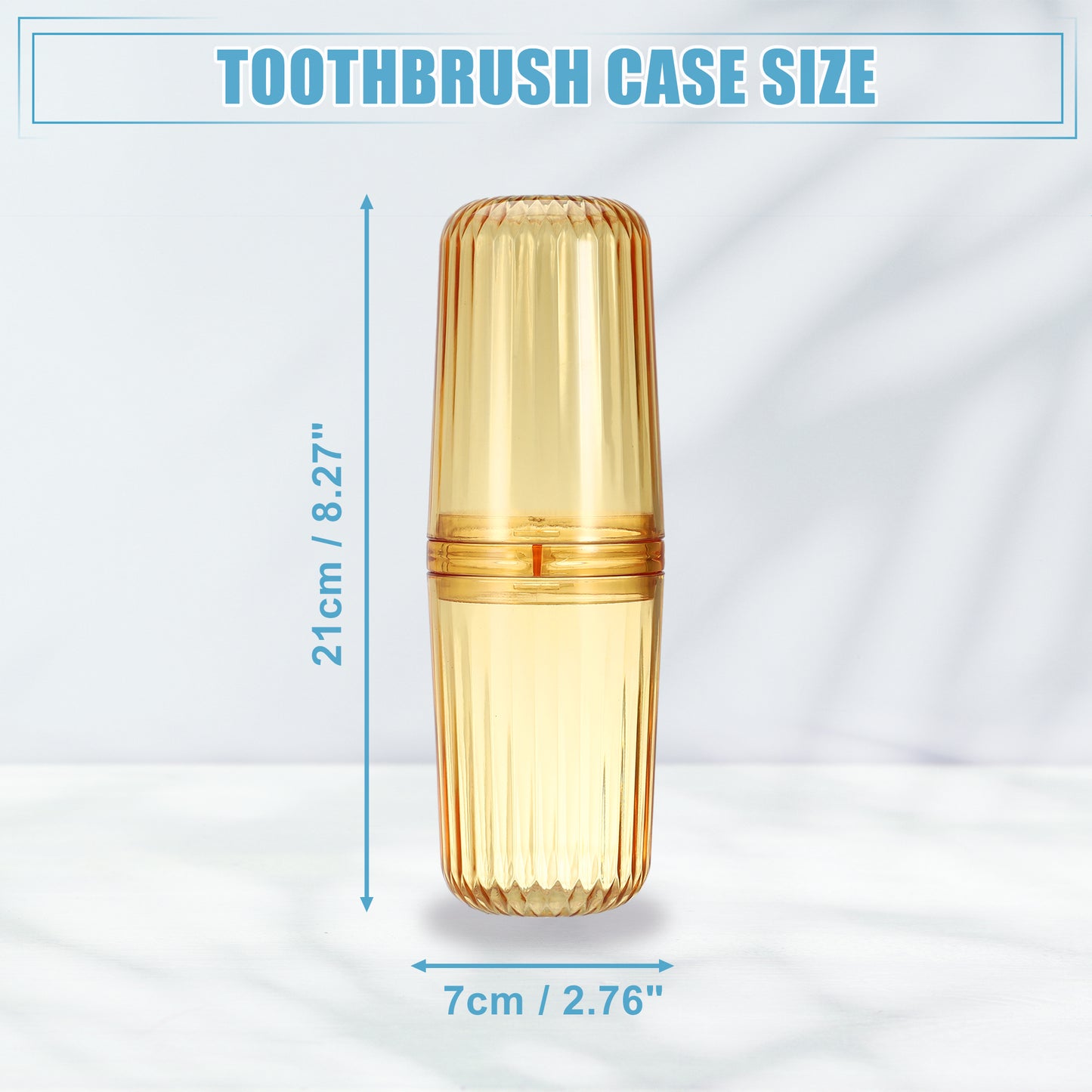 Clear Toothbrush Case for Travel Business, 8.27"x2.76" Orange