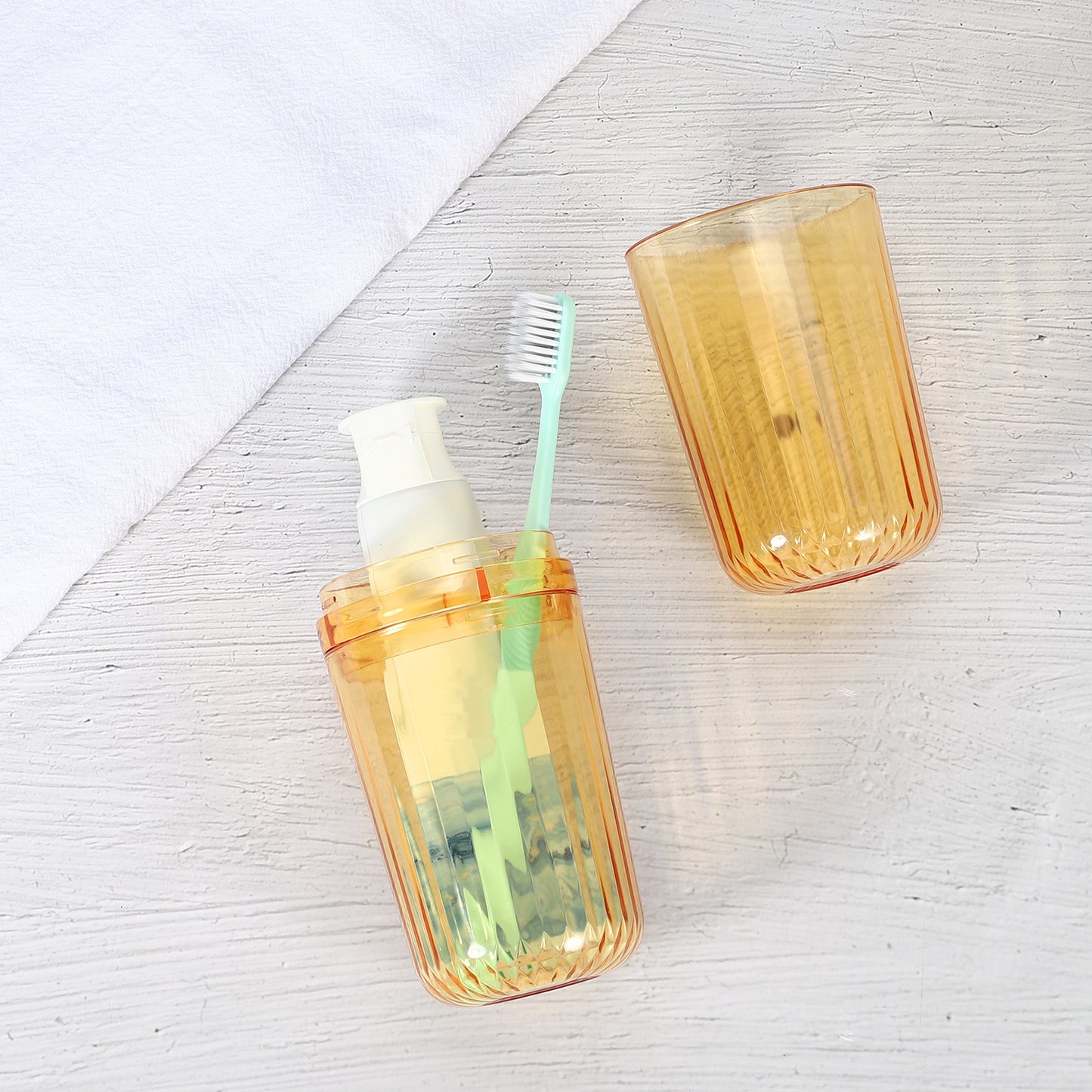 Clear Toothbrush Case for Travel Business, 8.27"x2.76" Orange