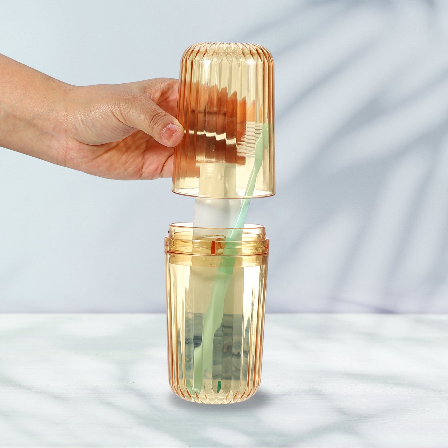 Clear Toothbrush Case for Travel Business, 8.27"x2.76" Orange