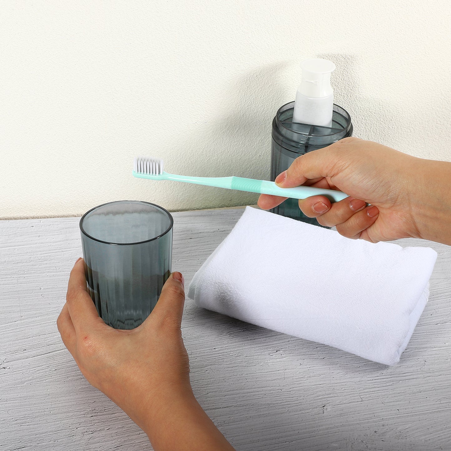 Clear Toothbrush Case for Travel Business, 8.27"x2.76" Gray