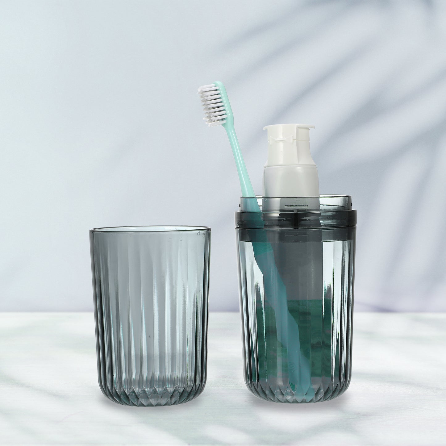 Clear Toothbrush Case for Travel Business, 8.27"x2.76" Gray