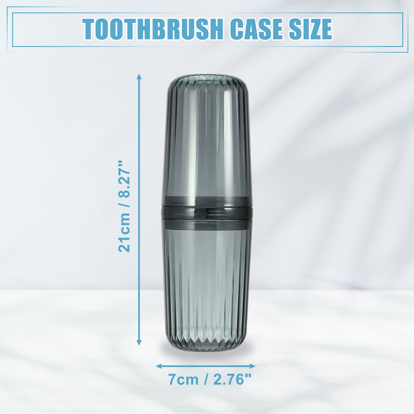 Clear Toothbrush Case for Travel Business, 8.27"x2.76" Gray