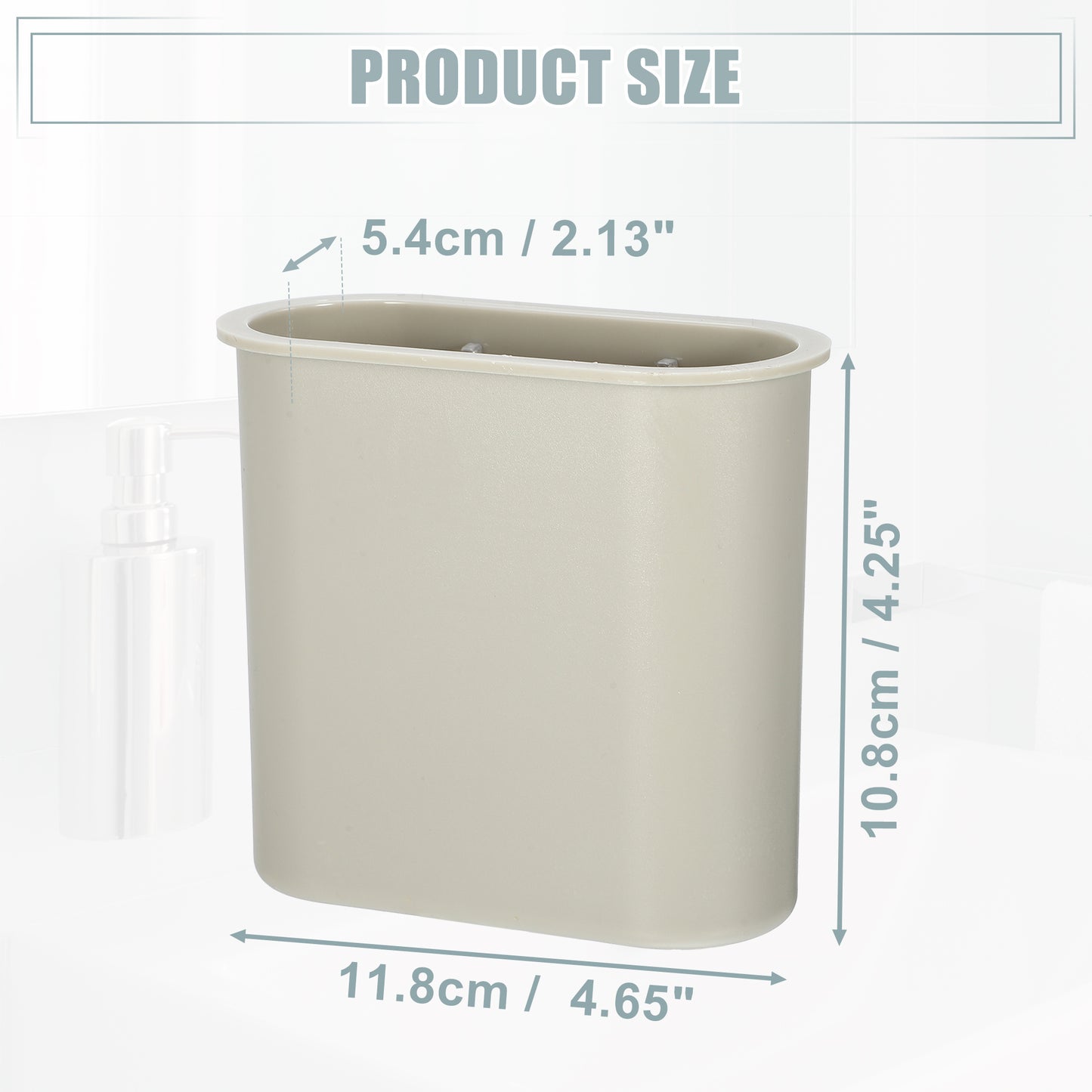 Soporte autoadhesivo de pared para cepillos de dientes, para baño, 12,7 x 5,4 x 10,8 cm, color gris