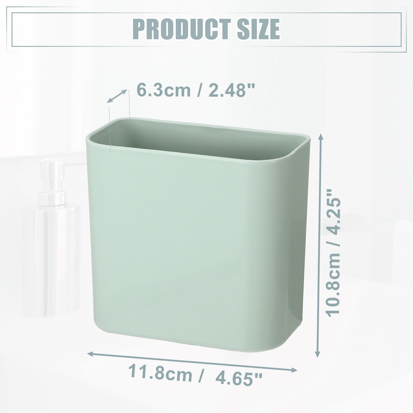 Self Adhesive Wall Mount Toothbrush Holder Stand for Bathroom, 4.65"x2.48"x4.25" Green