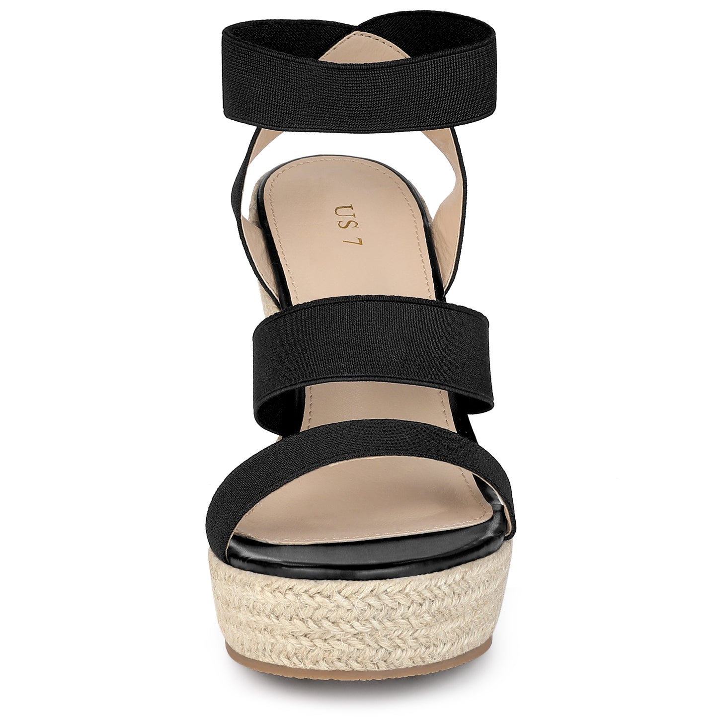 Women Platform Elastic Straps Espadrilles Wedge Sandals