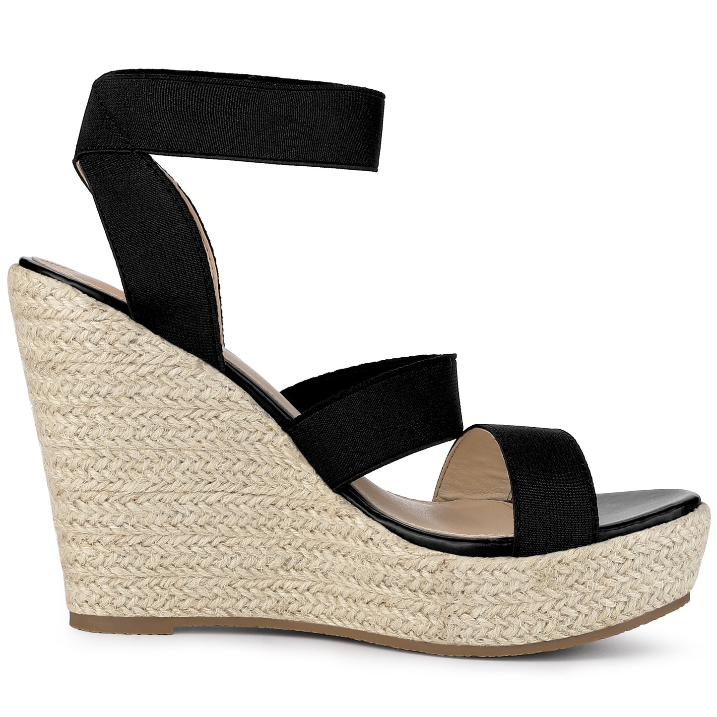 Women Platform Elastic Straps Espadrilles Wedge Sandals