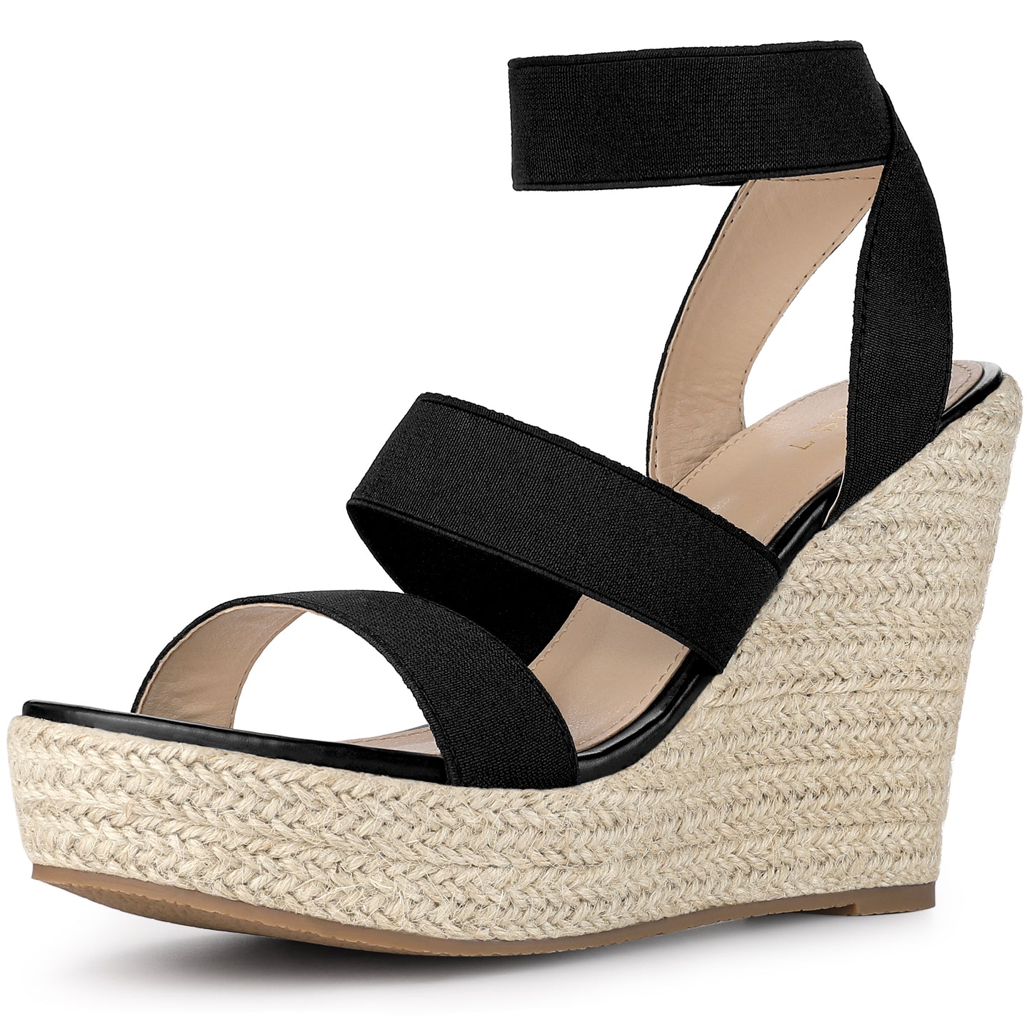 Women Platform Elastic Straps Espadrilles Wedge Sandals