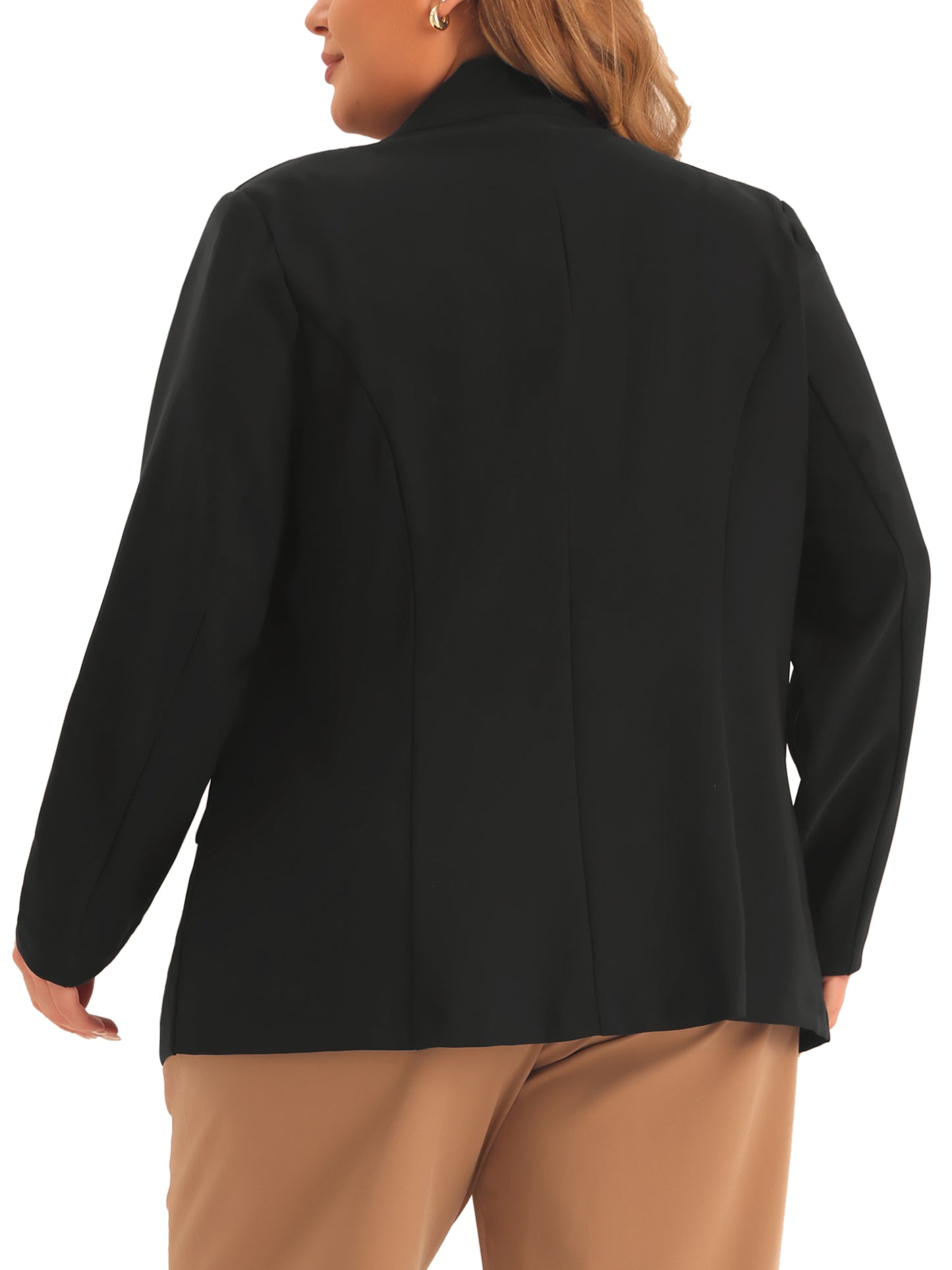 Women Plus Size Business Suit Blazer Button Long Sleeve Office Work Blazer Jacket