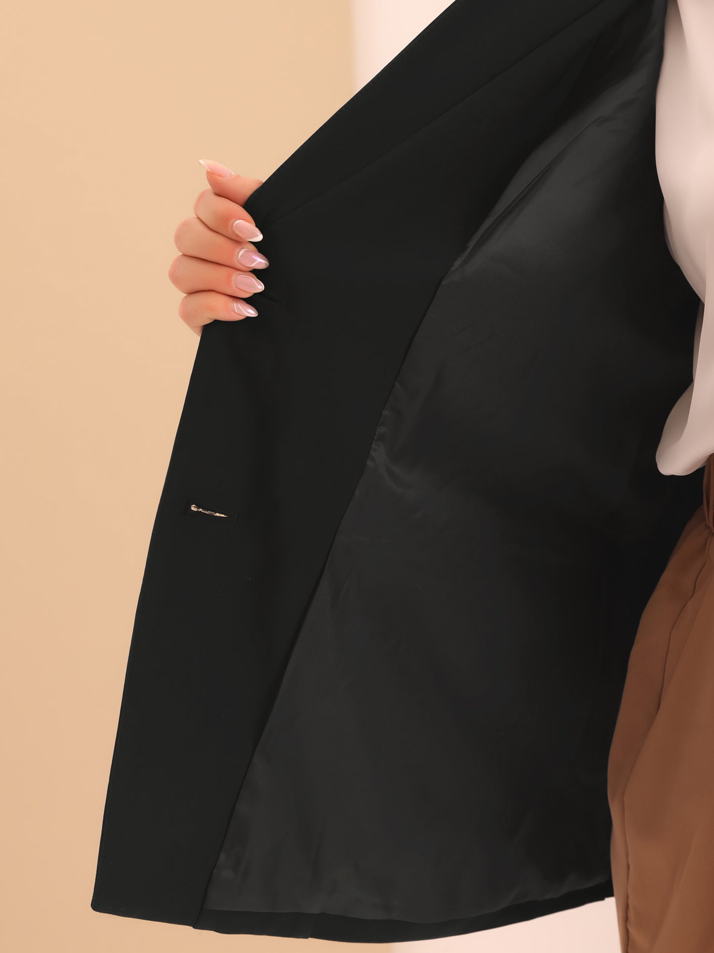 Women Plus Size Business Suit Blazer Button Long Sleeve Office Work Blazer Jacket